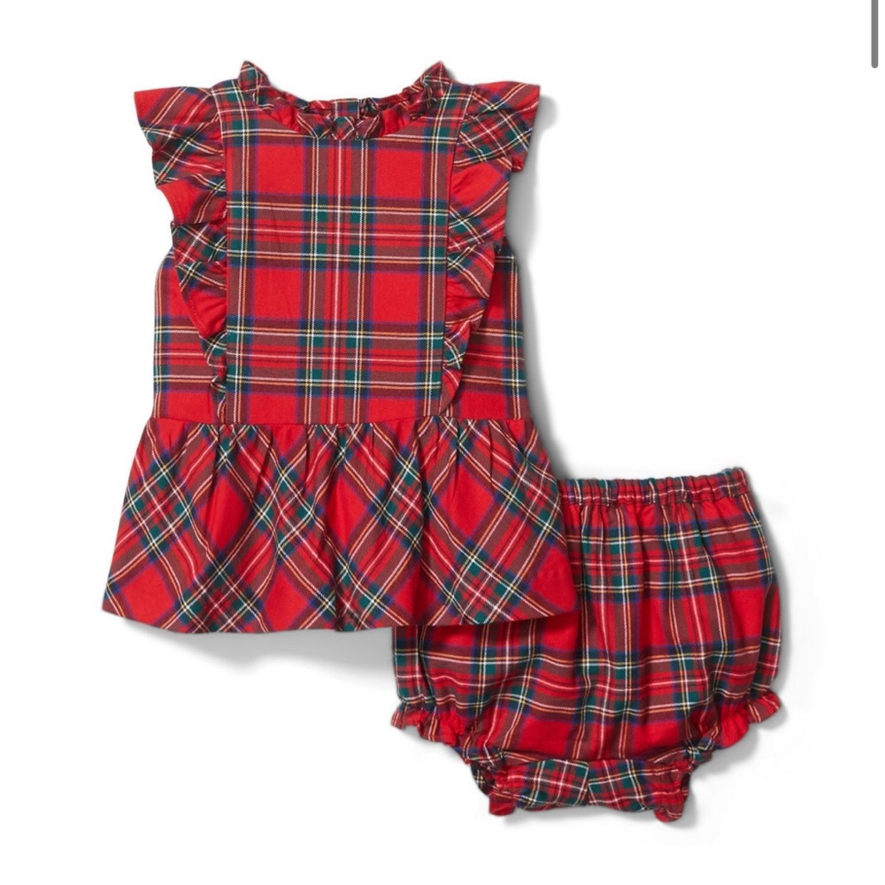 NWT Janie and Jack Plaid Ruffle Set